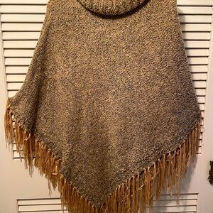 Gold/Black poncho one size fits most